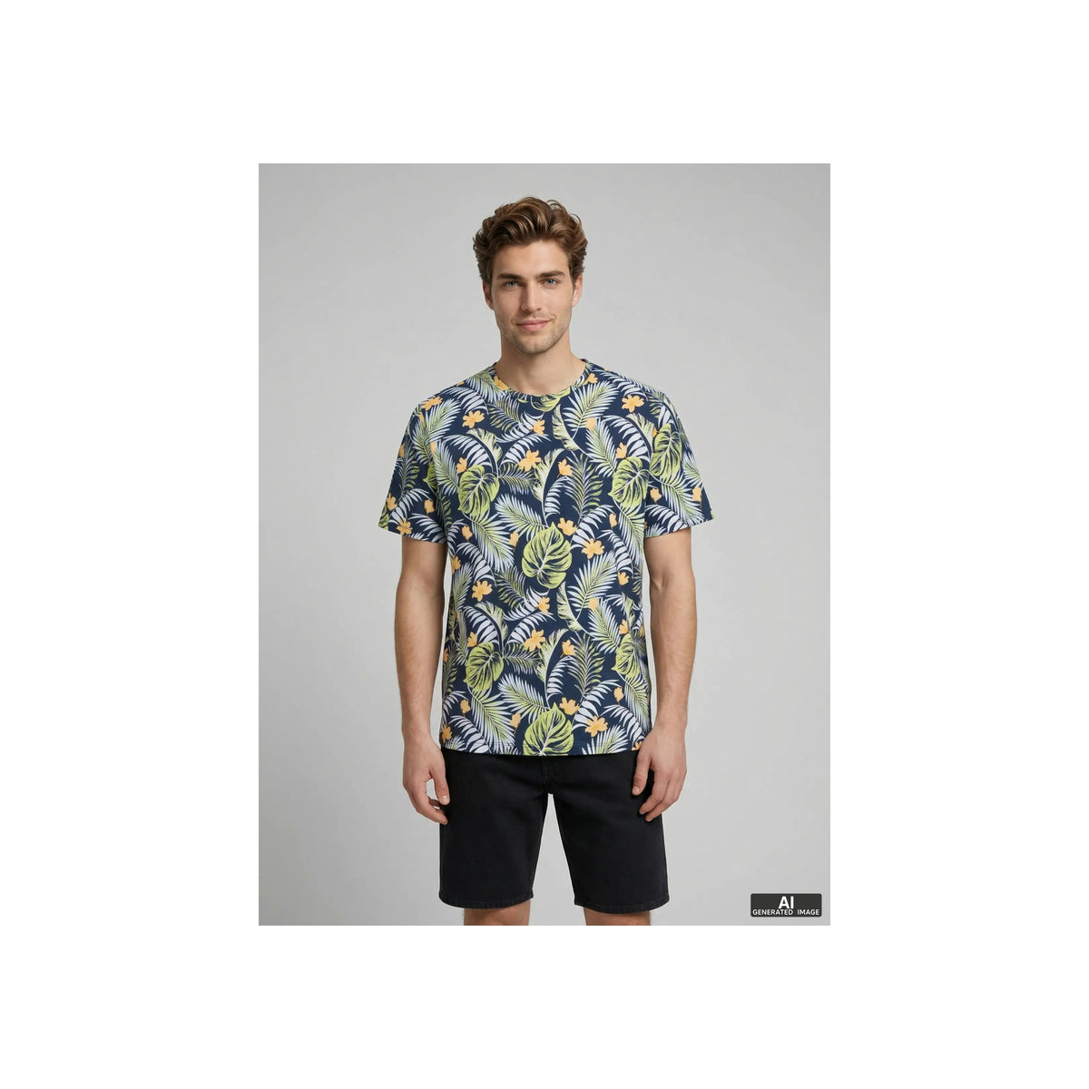 JREBRUSSEL FLOWER AOP SS TEE — Moonbeam