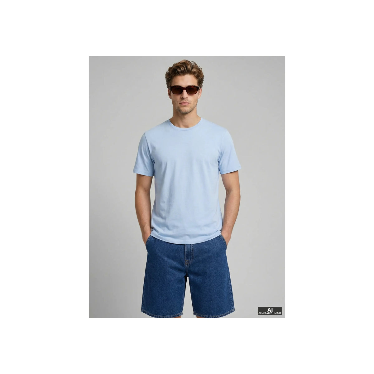 JREBAARON SS TEE — Cashmere Blue