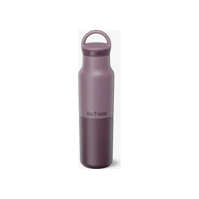 Paarse Klean Kanteen isolerende drinkfles met handgreep en logo, 592ml RVS waterfles
