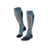 Lange ski- en wintersportkousen in blauw en grijs met gevoerde voet en scheen voor warmte en comfort