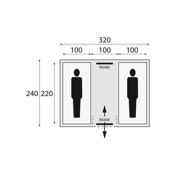 Safarica Chicco 2 TC vis-à-vis tent — Beige Anthracite