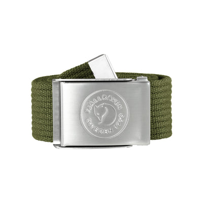 Fjällräven Canvas Money Belt in legergroen met zilveren metalen gesp en logo