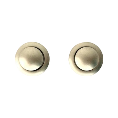 Mini knop+ring zilver mat 2 stuks pushlock
