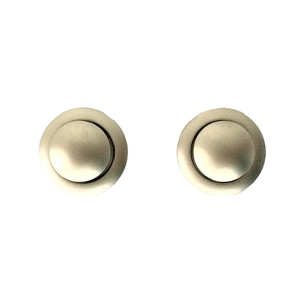Mini knop+ring zilver mat 2 stuks pushlock