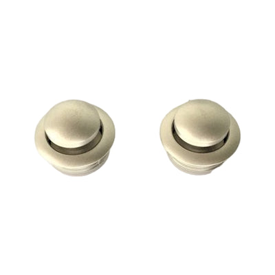 Mini knop+ring zilver mat 2 stuks pushlock