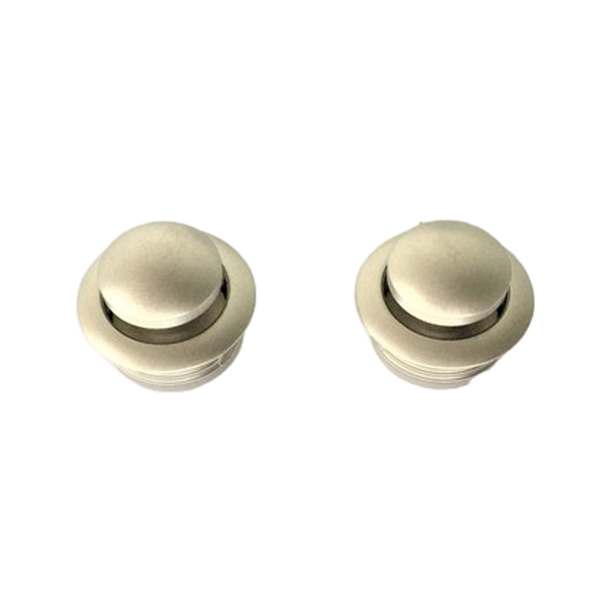 Mini knop+ring zilver mat 2 stuks pushlock