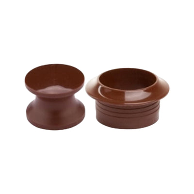 Knop+ring bruin a 2 st pushlock