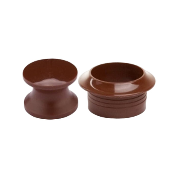 Knop+ring bruin a 2 st pushlock