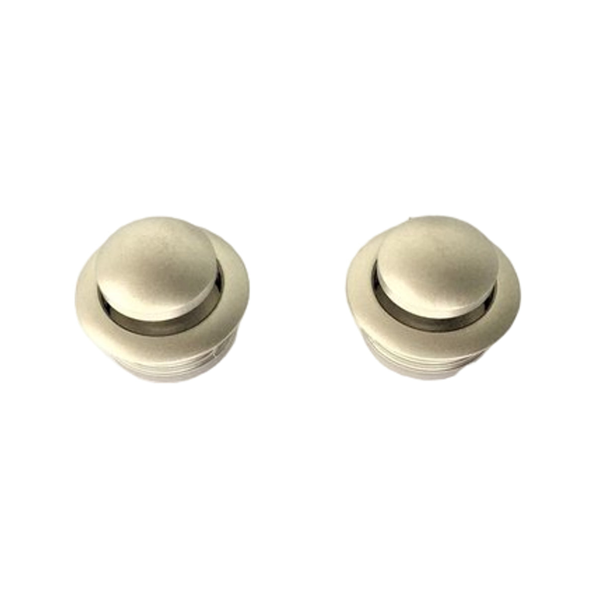 Knop+ring zilver mat a 2 st pushlock