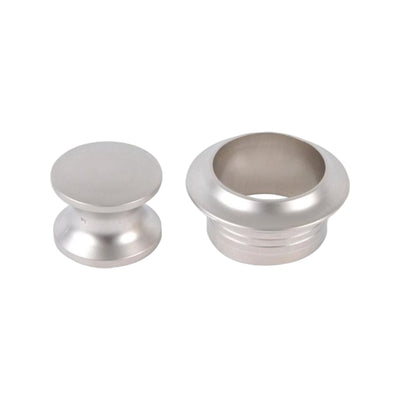 Knop+ring zilver mat a 2 st pushlock