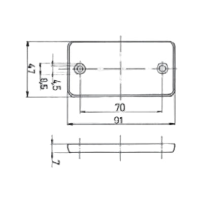 Jokon Reflector R115 Rechthoekig 91x47mm Wit