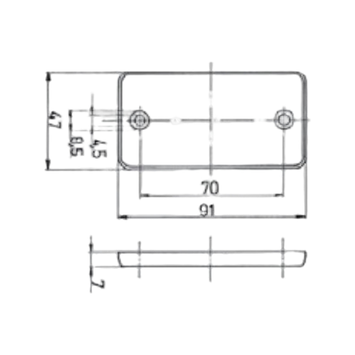 Jokon Reflector R115 Rechthoekig 91x47mm Wit
