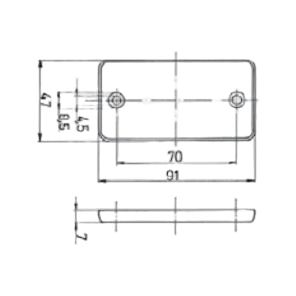 Jokon Reflector R115 Rechthoekig 91x47mm Wit
