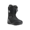 Zwarte snowboardboot met BOA-draaisluiting en geperforeerde teen voor optimale pasvorm en comfort