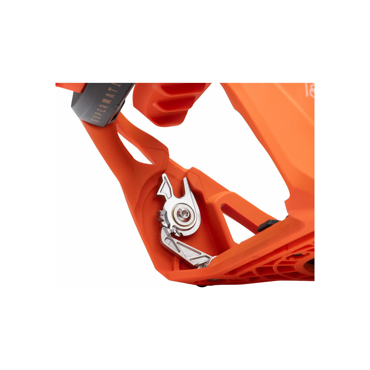 Oranje draagbaar hangmatframe met geïntegreerde multitool op het frame gemonteerd