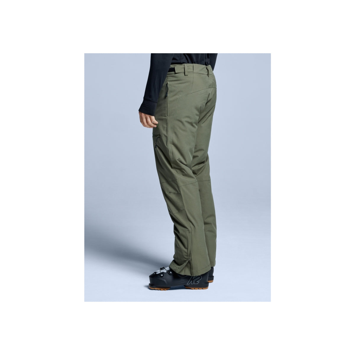 Groene outdoorbroek met zijzakken, dames wandelbroek, functionele trekkingbroek voor outdoor activiteiten