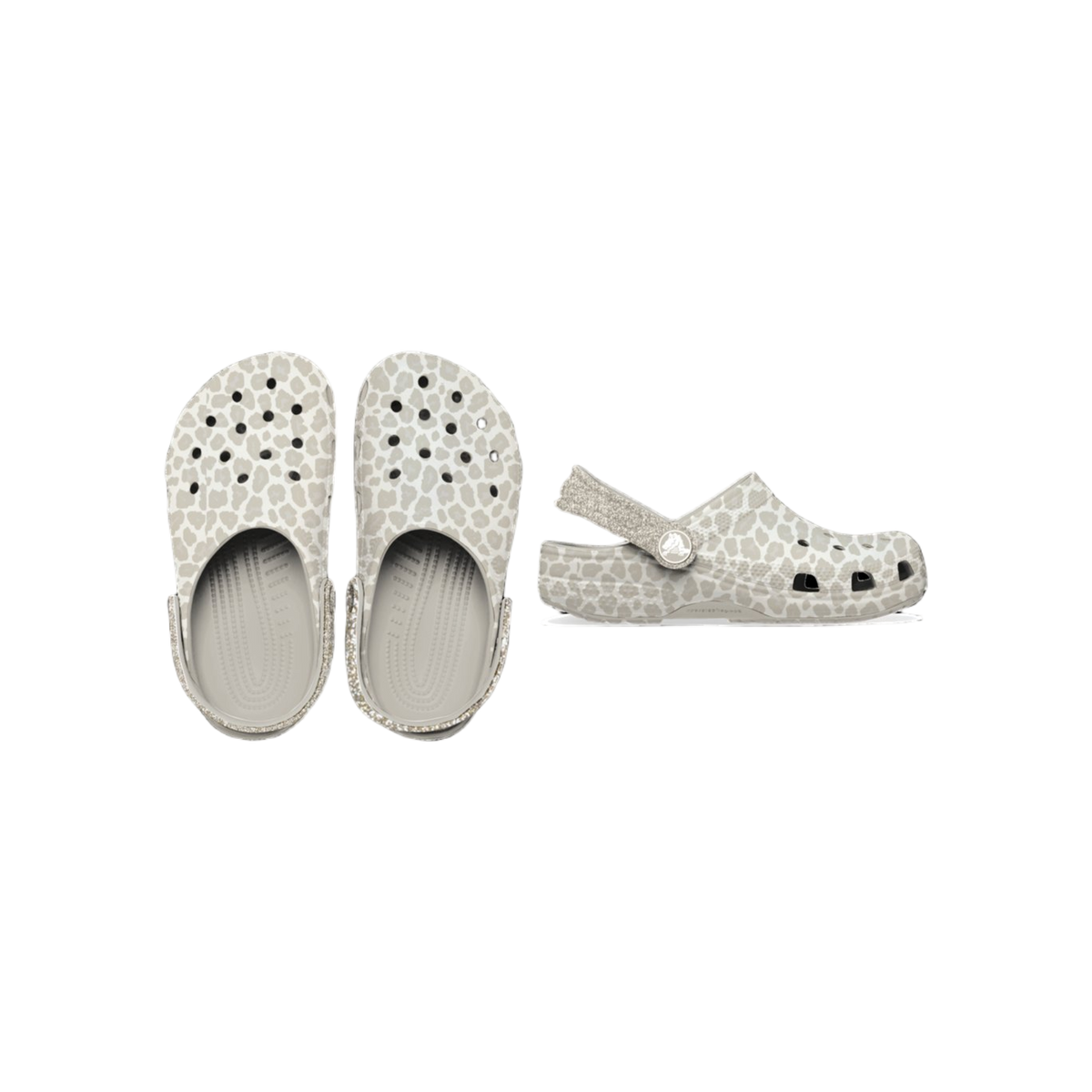 Crocs Classic Animal Glitter Clog K — Almond Tint/Leopard