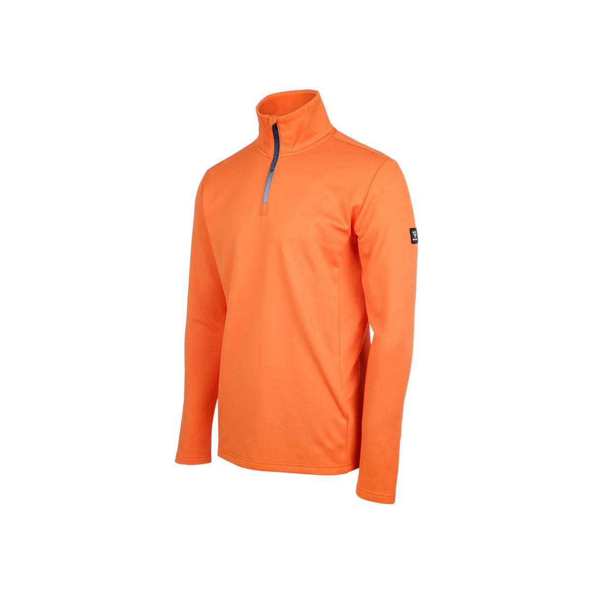 Oranje fleece trui met halve rits en lange mouwen voor heren sportkleding