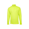 Neon geel shirt met lange mouwen en ritssluiting, sportieve trui voor heren