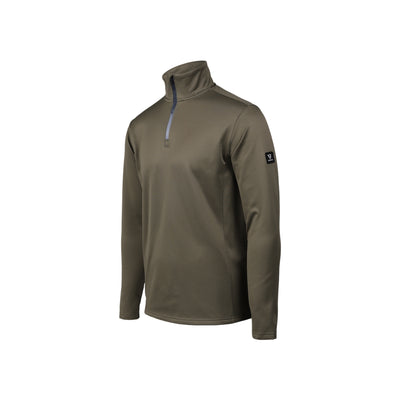 Olijfgroene fleece trui met halve rits en opstaande kraag voor heren - tactische outdoor kleding