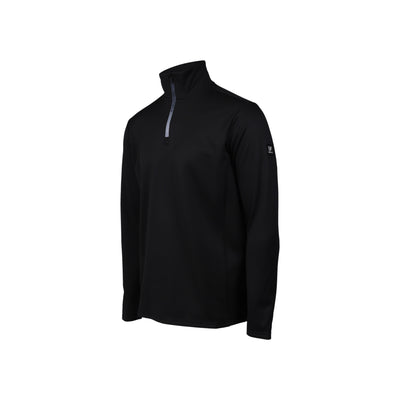 Zwarte fleece trui met halve rits en opstaande kraag voor heren