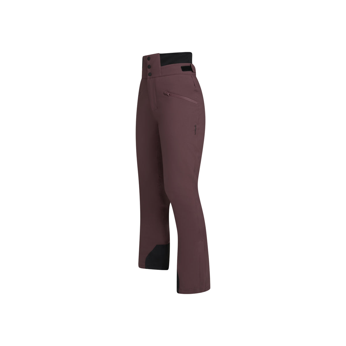 Paarse dames skibroek met hoge taille en ritssluiting - wintersport broek voor vrouwen