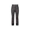 Dames broek met luipaardprint in grijs en zwart, rechte pijpen, elastische tailleband