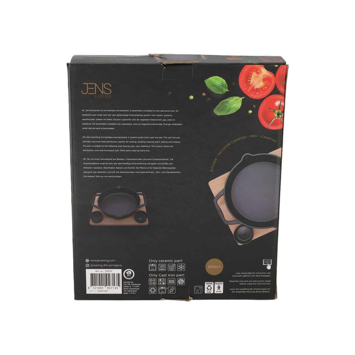 JENS Living Gietijzeren Grill & Serve Set