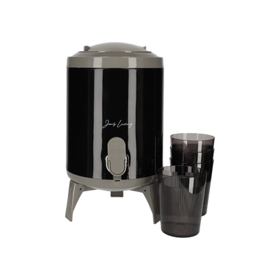 JENS Living Sapdispenser Set met 4 Bekers Zwart