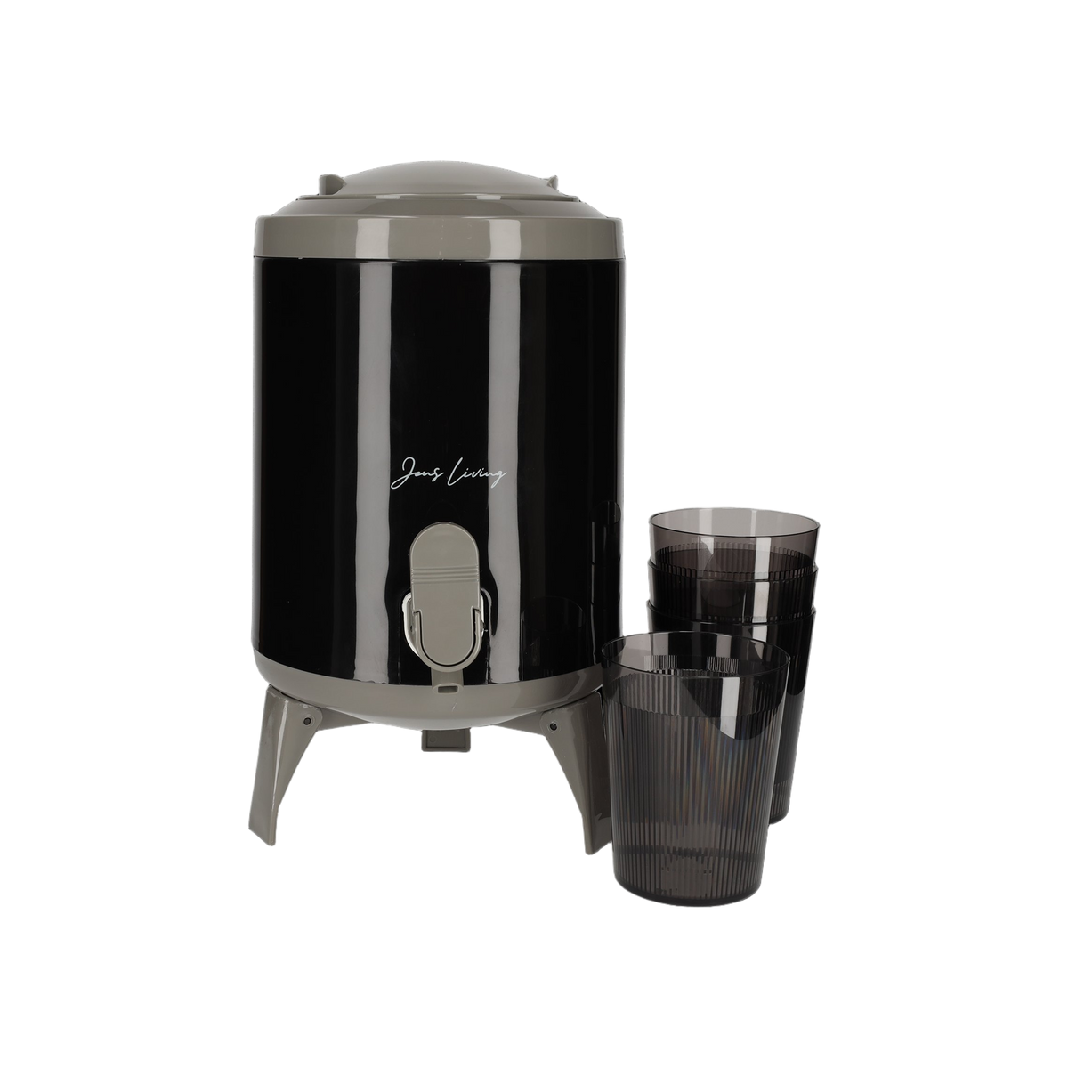 JENS Living Sapdispenser Set met 4 Bekers Zwart