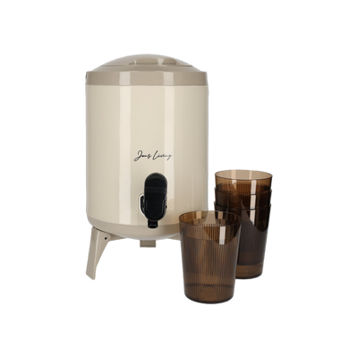 JENS Living Sapdispenser Set met 4 Bekers Taupe