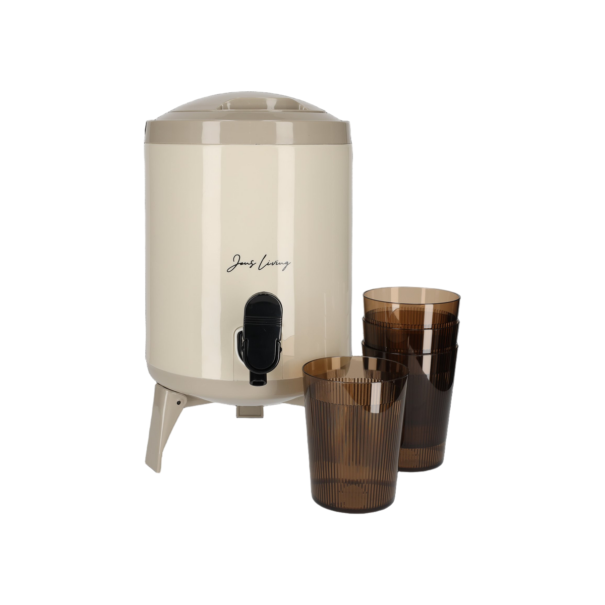 JENS Living Sapdispenser Set met 4 Bekers Taupe