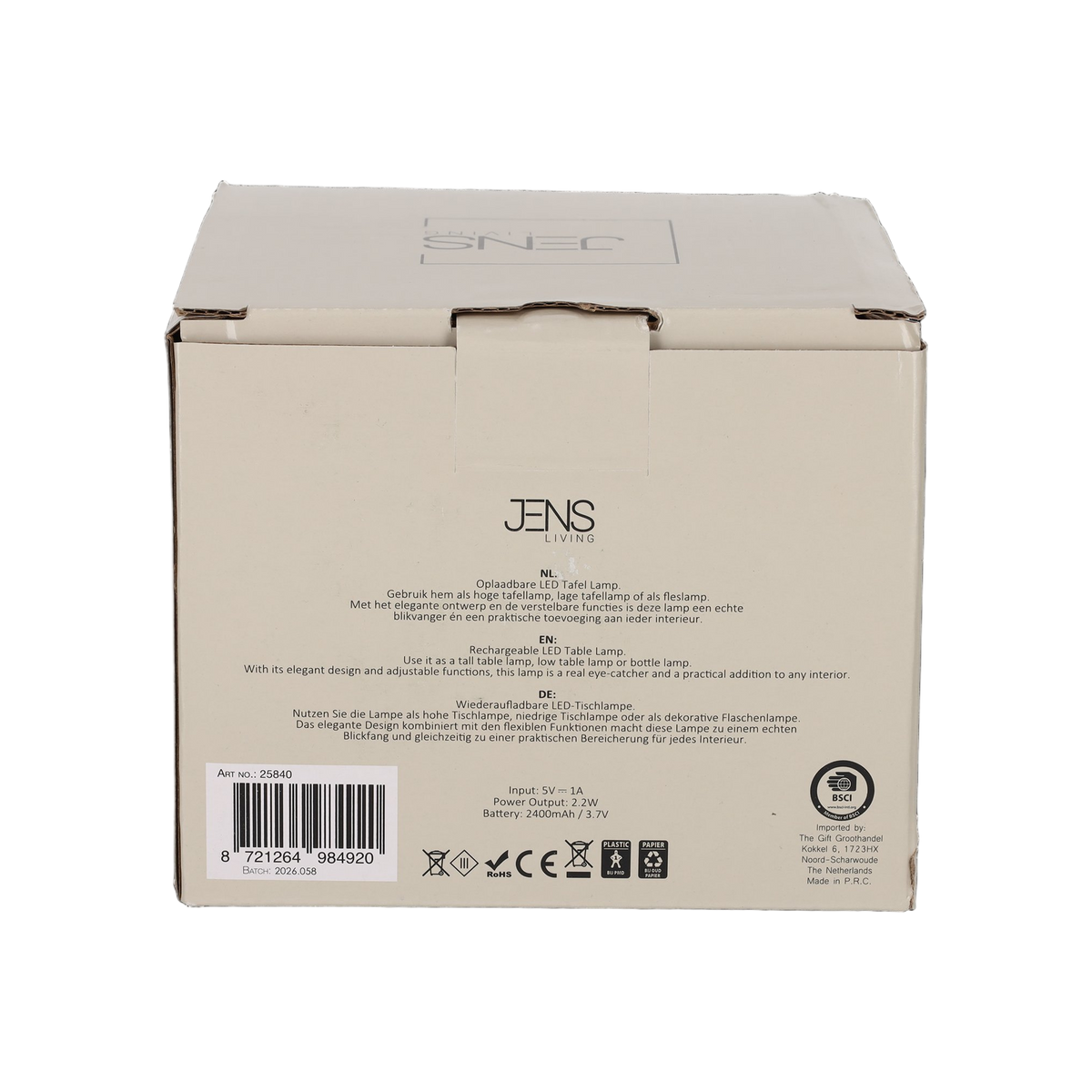 JENS Living 3-in-1 LED Touch Lamp Taupe