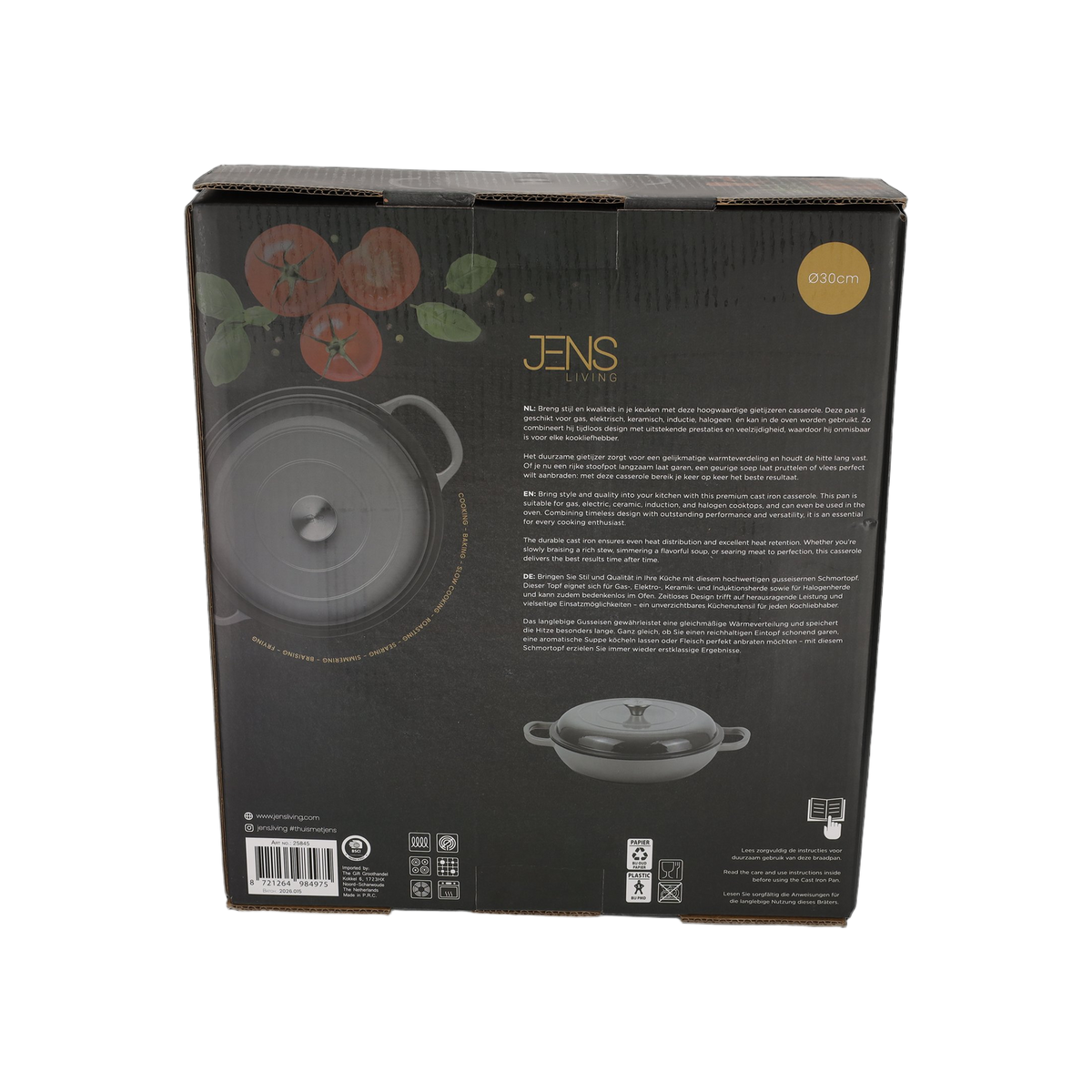 JENS Living Gietijzeren Braadpan 30CM