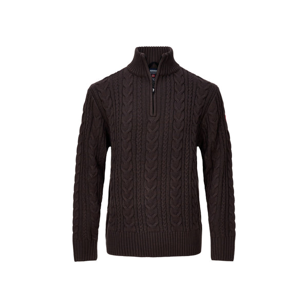 Nordberg Kol Mens half zip pullover — Navy melange