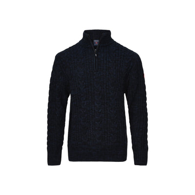 Nordberg Kol Mens half zip pullover — Navy melange