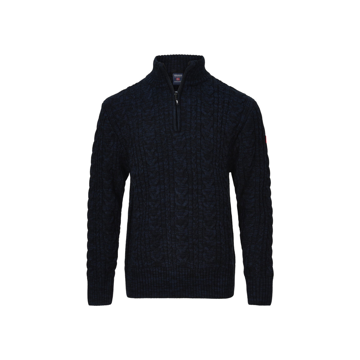 Nordberg Kol Mens half zip pullover — Navy melange