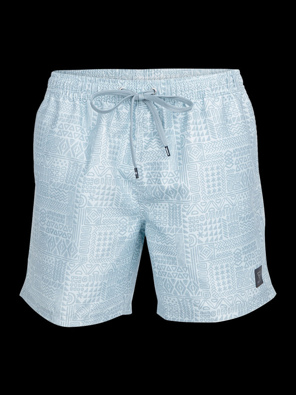 Brunotti Helios-Print Men Swim Shorts — Mist