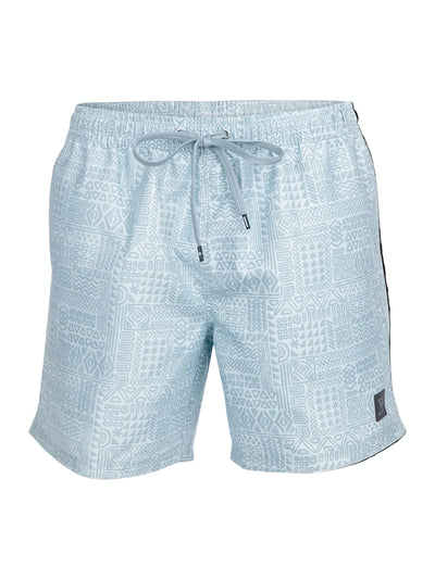 Brunotti Helios-Print Men Swim Shorts — Mist