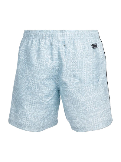 Brunotti Helios-Print Men Swim Shorts — Mist