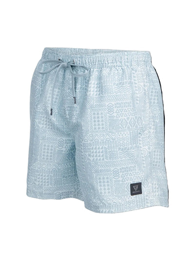 Brunotti Helios-Print Men Swim Shorts — Mist