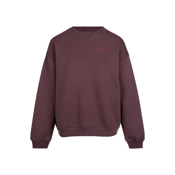 Paarse oversized sweater met ronde hals en borstzak voor dames