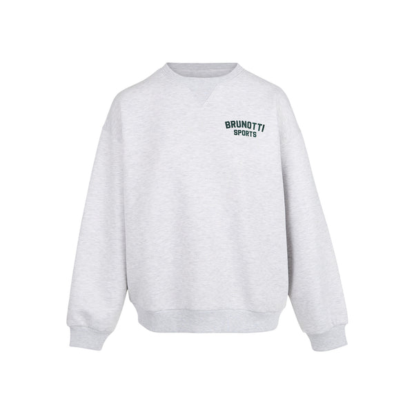 Lichtgrijze sweater met Brunotti Sports logo op de borst