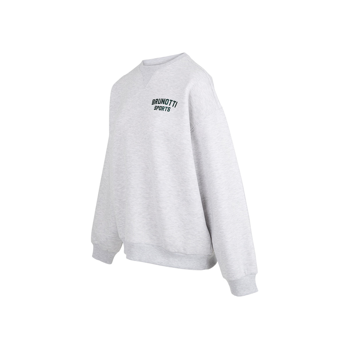 Grijze oversized sweater met Brunotti Sports logo op de borst