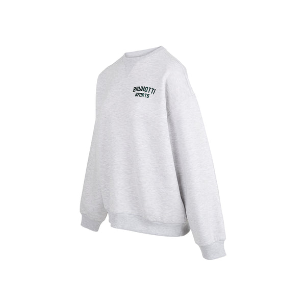 Grijze oversized sweater met Brunotti Sports logo op de borst