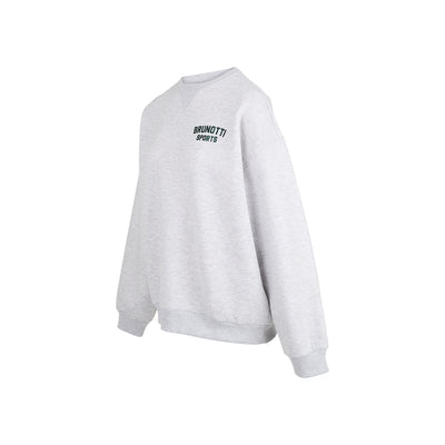 Grijze oversized sweater met Brunotti Sports logo op de borst