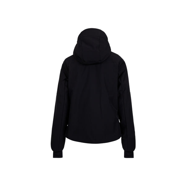 Zwarte hoodie trui met capuchon achterkant geïsoleerd op witte achtergrond