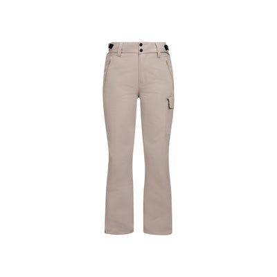 Beige cargo broek met uitlopende pijpen en zijzak voor dames
