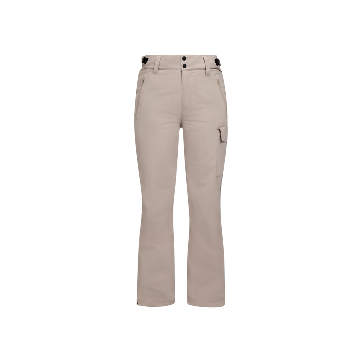 Beige cargo broek met uitlopende pijpen en zijzak voor dames