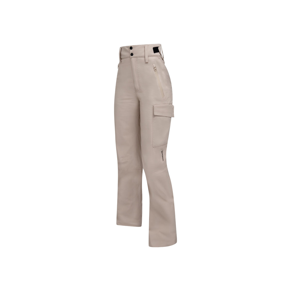 Beige cargo broek voor dames met zijzakken en rechte pijpen